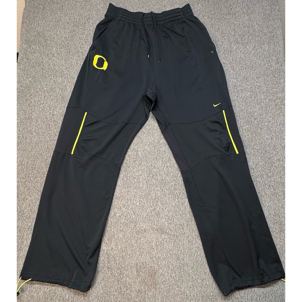 Vintage Nike University Of Oregon Ducks Track Pants XL Bungee Cuff Black Y2K Gym